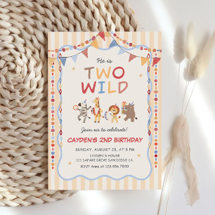 Two Wild Party Animals Safari Boy Birthday Invitation