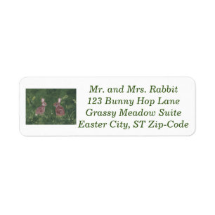 Two Wild Rabbits in the Grass Address Labels