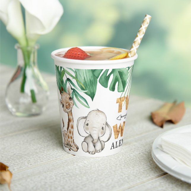 Two Wild Safari 2nd Birthday Paper cup (Insitu)