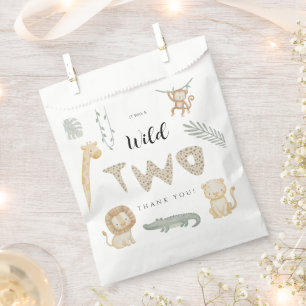 Two Wild Safari 2nd Birthday Thank You Favour Bag