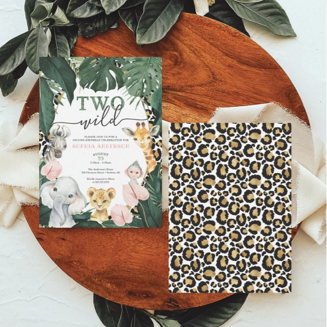 Two Wild Safari Animals Birthday Invitation (Creator Uploaded)