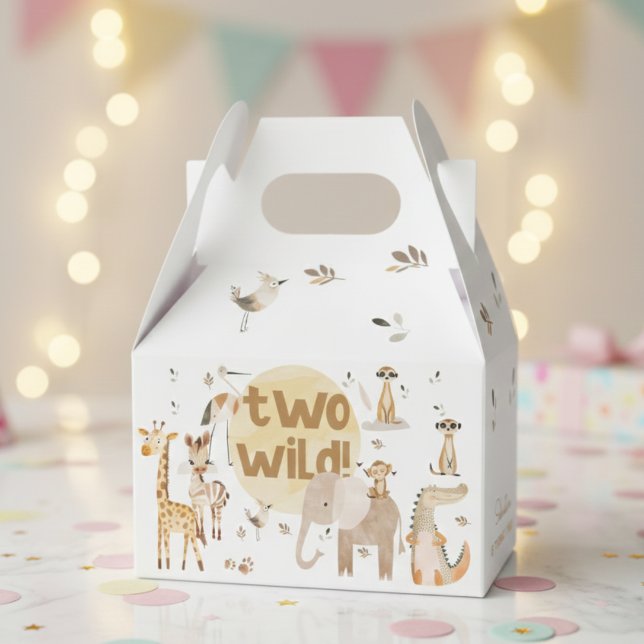 Two wild safari animals second kids birthday favour box (Creator Uploaded)