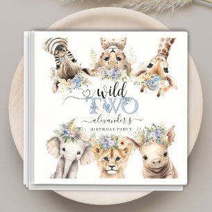 Two Wild Safari Jungle Boy 2nd Birthday Napkins
