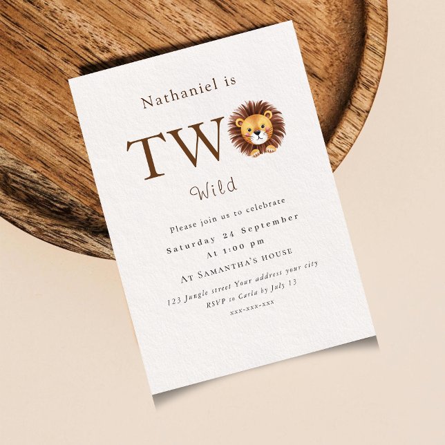 Two wild Safari lion birthday Invitation (Creator Uploaded)