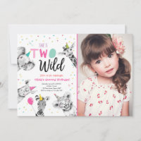 Two Wild Safari Party Animals Second Birthday Invi