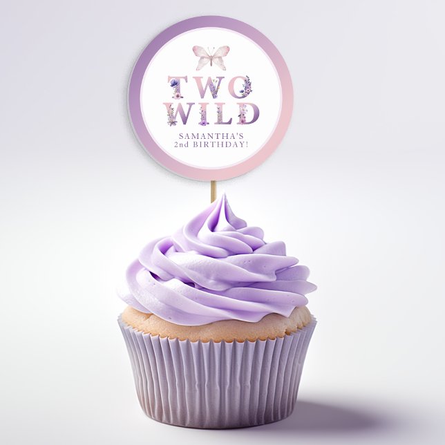 Two Wild Second Birthday Floral Party Sticker (Sticker favor example)