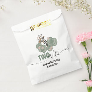 Two Wild Tropical Giraffe Animal Birthday Party Favour Bag