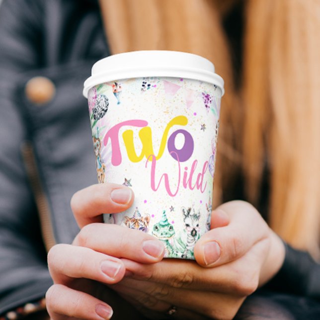 Two Wild Tropical Safari Animals Second Birthday Paper Cups (Creator Uploaded)