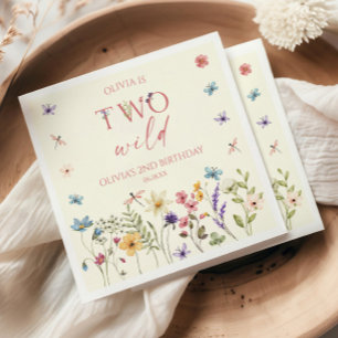 Two Wild Wildflower Wild Flower 2nd Birthday Party Napkin