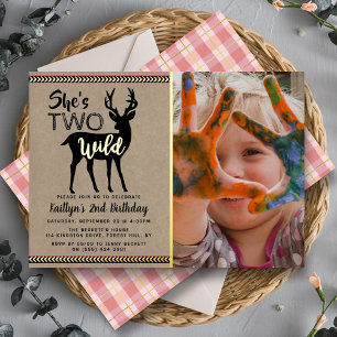 Two Wild Woodland Deer Girls 2nd Birthday Real