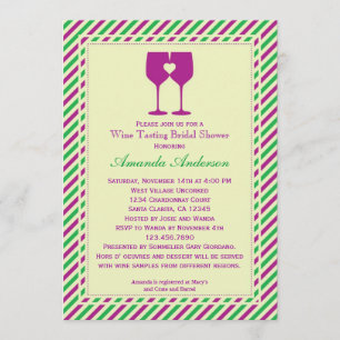 Two Wine Glasses Bridal Shower Invitation