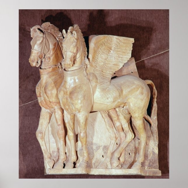 Two winged horses from the pediment of a poster (Front)