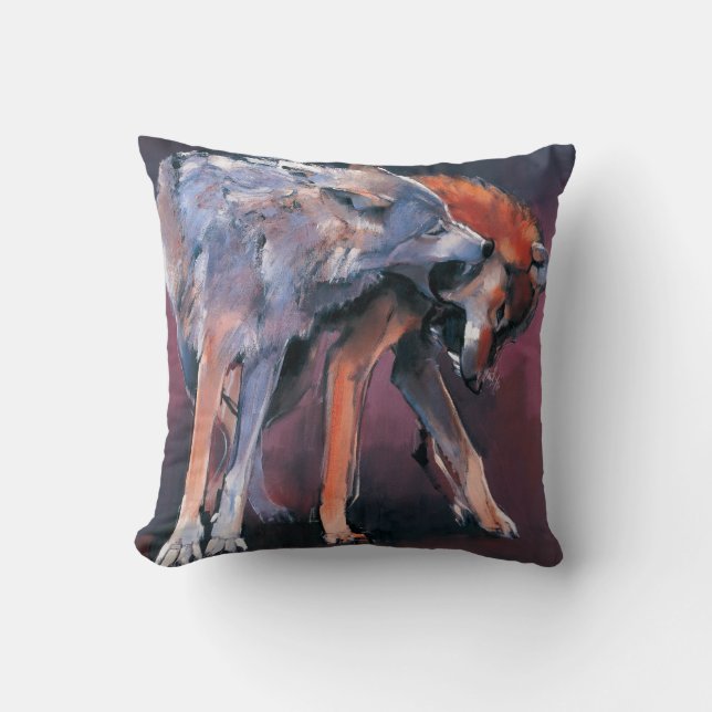 Two Wolves 2001 Cushion (Front)