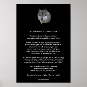 TWO WOLVES CHEROKEE TALE Art Poster
