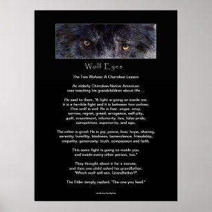 TWO WOLVES CHEROKEE TALE Art Poster