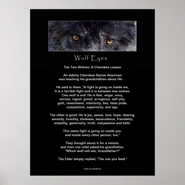 TWO WOLVES CHEROKEE TALE Art Poster (Front)