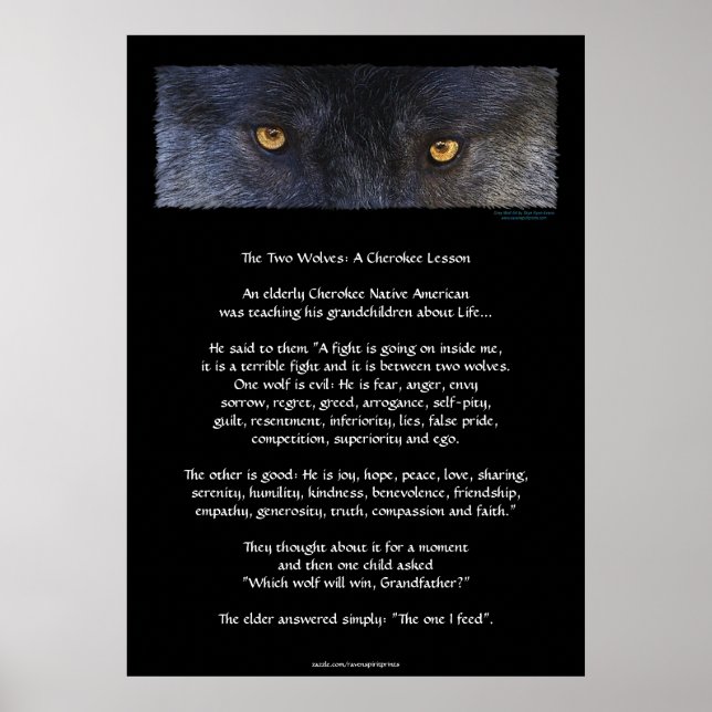 TWO WOLVES CHEROKEE TALE Art Poster (Front)
