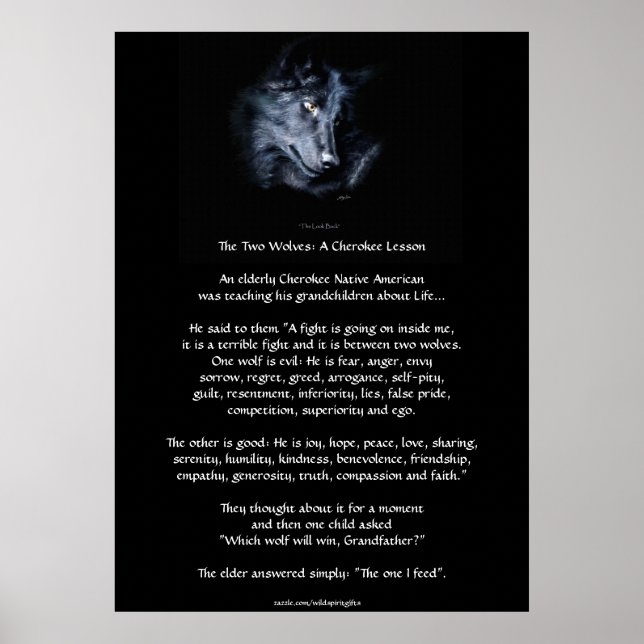 TWO WOLVES CHEROKEE TALE Art Poster (Front)