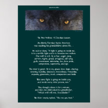 TWO WOLVES CHEROKEE TALE Art Poster
