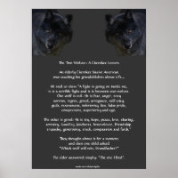 TWO WOLVES CHEROKEE TALE Art Poster