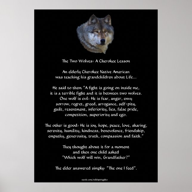 TWO WOLVES CHEROKEE TALE Art Poster (Front)
