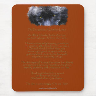 TWO WOLVES CHEROKEE TALE Native American Mouse Pad