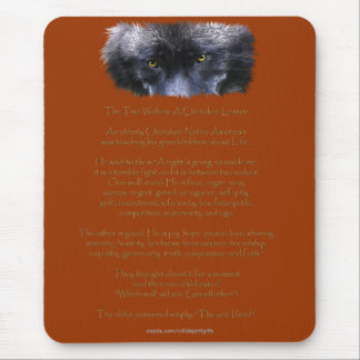 TWO WOLVES CHEROKEE TALE Native American Mouse Pad