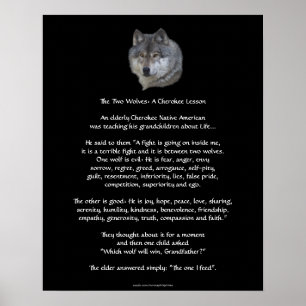 TWO WOLVES CHEROKEE TALE  Poster