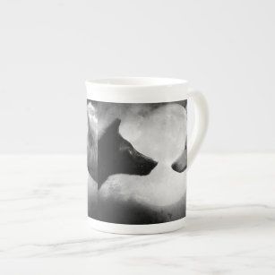 Two wolves facing each other bone china mug