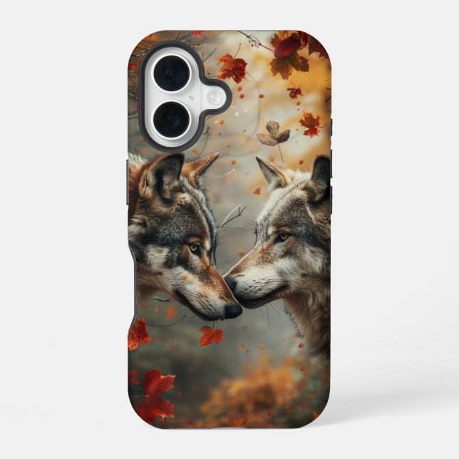 Two Wolves iPhone 16 Case (Back)