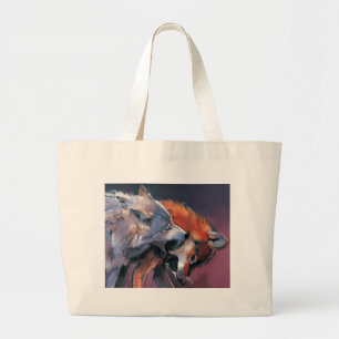 Two Wolves Large Tote Bag