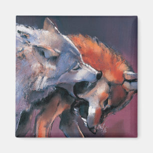 Two Wolves Magnet