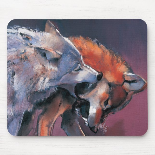 Two Wolves Mouse Pad (Front)
