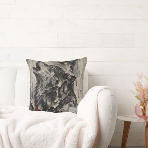 Two Wolves, One Heart Cushion