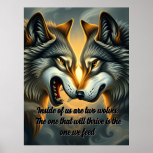 two wolves  poster