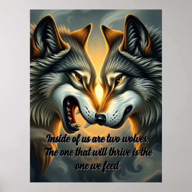 two wolves  poster (Front)