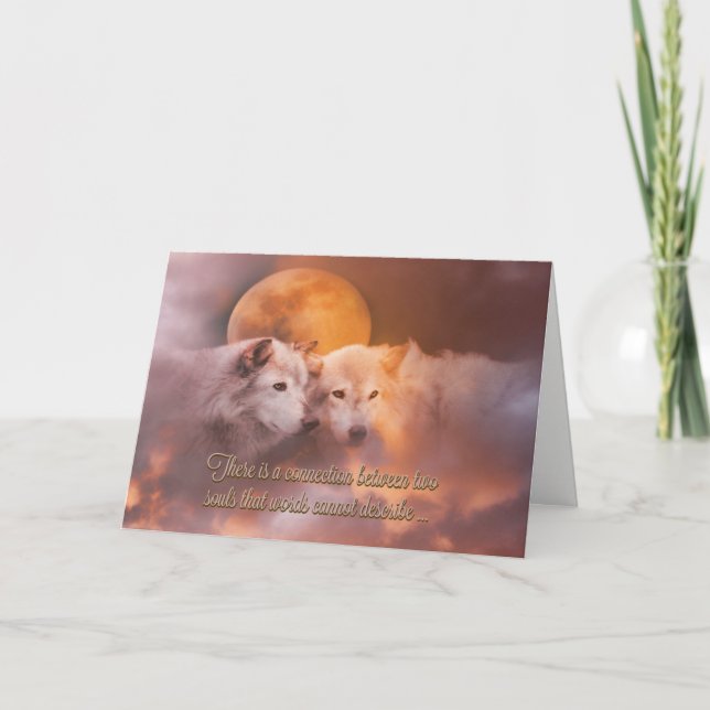 Two Wolves Valentine's Day Soul Mate Card (Front)