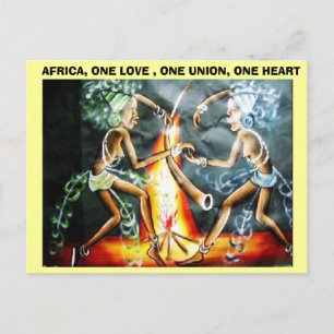 two woman dancer, AFRICA, ONE LOVE , ONE UNION... Postcard