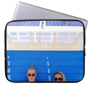 Two woman taking selfie photography laptop sleeve