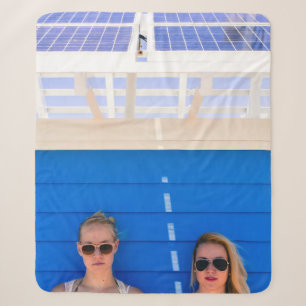 Two woman taking selfie photography sherpa blanket