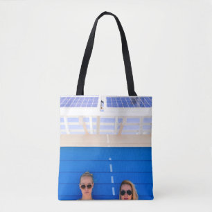 Two woman taking selfie photography tote bag