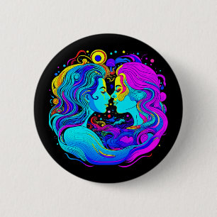 Two Women 6 Cm Round Badge