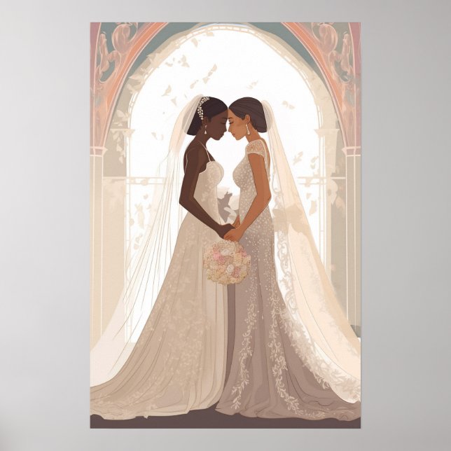 Two women at the altar poster (Front)