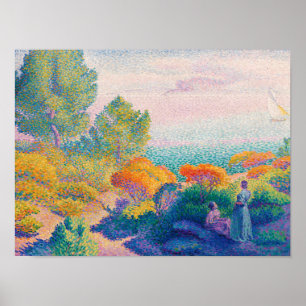 Two Women by the Shore, famous painting, Poster