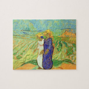 Two Women Crossing the Fields by Vincent van Gogh Jigsaw Puzzle