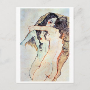 Two Women Embracing Egon Schiele Postcard
