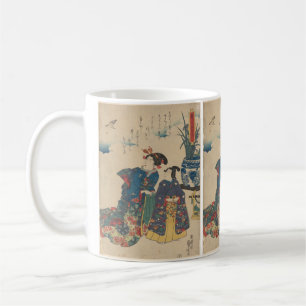 Two Women Looking at a Bird by Utagawa Kuniyoshi Coffee Mug