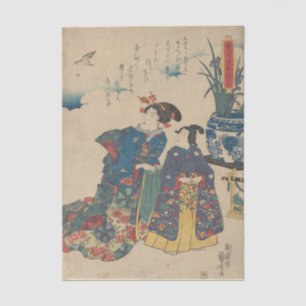 Two Women Looking at a Bird by Utagawa Kuniyoshi   Tissue Paper