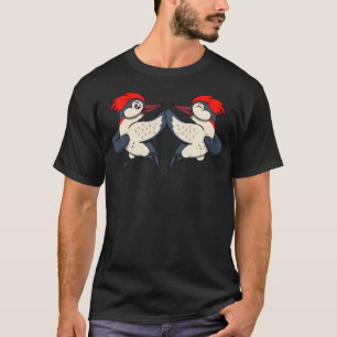 Two Woodpeckers Dancing Cute Wildlife Animal T-Shirt