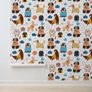 Two Word or Dog Name Cartoon Dog Themed Pet Wallpaper